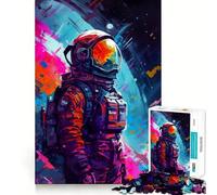 Wandering Astronaut Adults 1000 Piece Jigsaw Puzzle Memory Fun Game Clean Cut Sturdy Components Unique Gift for Stress Relief (50x75cm)