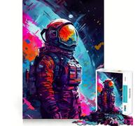 Wandering Astronaut Jigsaw Puzzles 1000 Mental Focus Game Precision Cut Smooth Edges Meaningful Connection Building Game (38x26cm)