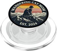 Wandering Cat Mom Badge Est 2024 PopSockets PopGrip for MagSafe