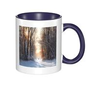 Wandering in The Winter Light Dual Color Ceramic Coffee Mug 330ml - Classic Tea Cup, Gift Mug, Microwave Safe, Office and Home Drinkware