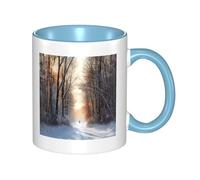 Wandering in The Winter Light Dual Color Ceramic Coffee Mug 330ml - Classic Tea Cup, Gift Mug, Microwave Safe, Office and Home Drinkware