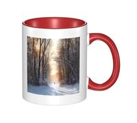 Wandering in The Winter Light Dual Color Ceramic Coffee Mug 330ml - Classic Tea Cup, Gift Mug, Microwave Safe, Office and Home Drinkware