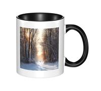 Wandering in The Winter Light Dual Color Ceramic Coffee Mug 330ml - Classic Tea Cup, Gift Mug, Microwave Safe, Office and Home Drinkware