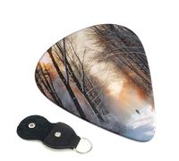 Wandering In The Winter Light Guitar Plectrums, 6 Guitar Plectrums, Double Sided Printing, For Acoustic Guitar, Bass, Ukulele, Electric Guitar (0.46 Mm 0.71 Mm 0.96 Mm)