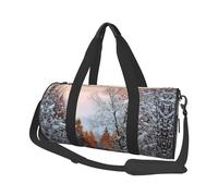 Wandering in The Winter Light Large Round Travel Duffel Bag,Extra Large Capacity Foldable Gym Bag with Removable Shoulder Strap,Durable Canvas Carry-On Bag for Sports