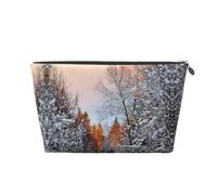 Wandering in The Winter Light Leather Travel Cosmetic Bag Portable Toiletry Bag Organizer Bag Travel Makeup Bag for Women/Men