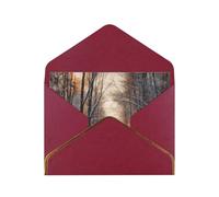 Wandering In The Winter Light Luxury Pearl Paper Greeting Card With Gold Border, Blank Inside, With Envelope - Birthday, Wedding, Christmas, Valentine
