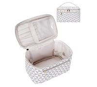 Wandering Nature Cosmetic Bag Women's Travel Makeup Bag Large Makeup Bag Organiser with Brush Compartment Toiletry Bag PU Leather Portable Makeup Bag, Chess board.