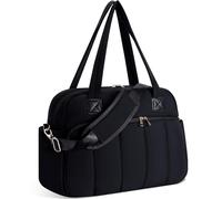 Wandering Nature Personal Item Travel Bag, Small Duffle Bag for Women with Wet Pocket & 14'' Laptop Compartment, Lightweight Carry on Weekender Duffel, Black, Personal Item Bag Size 18*14*8, Vertical