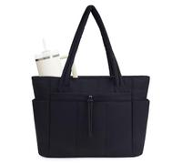 Wandering Nature Tote Bag for Women with Water Bottle Pocket Fit for Stanley Cup, Padded Cabin Tote with Laptop Compartment and Trolley Sleeve for Work Nurse School Travel Gym (Patent Pending)