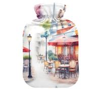 Wandering Paris Hot Water Bottles with Soft Cover Hot Water Bag for Menstrual Cramps
