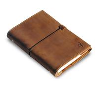 WANDERINGS A5 Leather Binder Planner - Refillable 6 Ring Journal with Inner Pockets - Hand-Crafted Genuine Leather Organizer- Filofax Compatible. 2026/27 Monthly Weekly Calendar with Notes -15 x 22cm