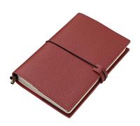 WANDERINGS A5 Size Travelers Notebook with Pockets - 6"x8.5" / 15cm x 22cm - Refillable Travelers Journal - A Beautifully Handcrafted Leather Journal in Red, 120 GSM Blank Inserts