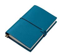 WANDERINGS A5 Travelers Notebook with Pockets, Blue Colour - Genuine Leather Journal, 6 x 8.5/15 x 22cm, Refillable Travel Journal to Capture All Life's Adventures, 120 GSM Blank Inserts