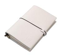 WANDERINGS A5 Travelers Notebook with Pockets, Oat Colour - Genuine Leather Journal, 6"x8.5"/15cmx22cm. Refillable Travel Journal Rugged Enough to Capture All Life's Adventures. 120 GSM Blank Inserts