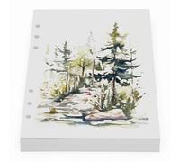 Wanderings A5 watercolour Paper Inserts - 300 GSM 6-Ring Binder Paper - 8.3 x 5.6" - Thick White Blank Loose Leaf Refills - Filofax 6-Hole Compatible - 30 Sheets, 60 Pages (Double-Sided)