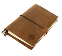 WANDERINGS A6 Travelers Notebook Refillable Leather Travel Journal, 11.5x15.5cm / 4.5x6" - Hand-Crafted Genuine Leather - Perfect for Travelers, Writers, Diary - Blank Inserts