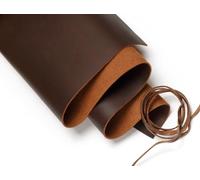Wanderings Full Grain Brown Buffalo Leather Sheet 30x61cm + 91cm Leather Cord - Premium Genuine Vegetable Tanned Tooling Leather for Crafting Wallets, Jewelry, Straps, Earrings, Covers & DIY Projects