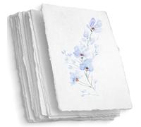 Wanderings Handmade White Deckle Edge Blank Paper - 10x12” / 25x30 cm - Recycled - Pack of 25 - Watercolour/Mixed Media Paper - Artwork Posters Signs Menus Invitations - Extra Thick 300 GSM - Large