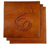 Wanderings Leather Sheets for Crafts - 3 Sheets (30x30 cm) + Cord (91cm) - Genuine Full Grain Buffalo Leather Squares - Great for Jewelry, Leather Wallets, Leatherworking Arts and Crafts