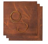 Wanderings Leather Sheets for Crafts - 3 Sheets (30x30cm) + Leather Cord (91cm) - Genuine Full Grain Buffalo Leather Squares - Great for Jewelry, Leather Wallets, Leatherworking Arts and Crafts