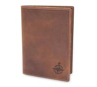 WANDERINGS Leather Travel Wallet with Passport Holder - 11x14 cm - Genuine Leather Case with RFID Blocking for Men and Women - Folding Wallet for Passports