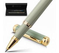 WANDERINGS Premium Rollerball Pen with German Ink - Perfectly Balanced for a Superb Writing Experience, 24K Gold Plated Green - Sage Green - Includes a Schmidt Refill in a Giftable Presentation Case