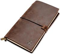 Wanderings Regular Size Travelers Notebook/Handcrafted Genuine Leather Journal - 4.5"x8.5" / 11.5cm x 22cm - Refillable Travel Journal Rugged to Capture All Life's Adventures - 100 GSM Blank Inserts