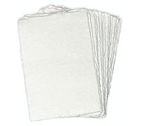 Wanderings Thick Handmade A6 Size Watercolor Paper with Deckle Edge - 10.5x15 cm - 300GSM - Premium White Cold Press Textured Mixed Media Paper Made with Recycled Cotton - 25 Loose Leaf Sheets