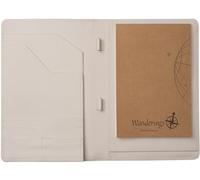 Wanderings Vintage Leather Padfolio - 25 x 33 cm - Professional Organizer and Resume Folder Antique Leather Document Portfolio with Writing Pad. Ideal Gift for Men and Women - Oat Color