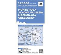 Wanderkarte 109 Monte Rosa, Valesia 1:25000