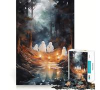 Wanderlust Ghosts Jigsaw Puzzle 1000 Mental Recall Game High Accuracy Cutting Craft Interactive Brain Challenge for Home (38x26cm)