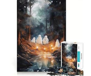 Wanderlust Ghosts Jigsaw Puzzle 1000 Mental Recall Game High Accuracy Cutting Craft Interactive Brain Challenge for Home (38x26cm)