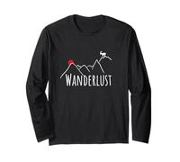 Wanderlust Goat Bock Hiking Mountain Running Slogan T-Shirt Long Sleeve T-Shirt