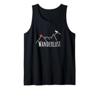 Wanderlust Goat Bock Hiking Mountain Running Slogan T-Shirt Tank Top