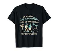 Wanderlust Journey Junkies Wander Wonder Design Novelty T-Shirt