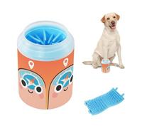 Wanderlust Look Portable Paw Washer Soft Silicone Bristles Pets Feet Cleaning Kit for Small & Medium Dogs