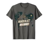 Wanderlust On A Budget Travel Adventure Map T-Shirt