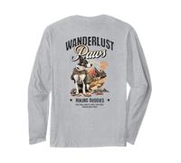 Wanderlust Paws Hiking Buddy Dogs Adventure Trail Mountains Long Sleeve T-Shirt