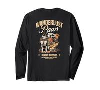 Wanderlust Paws Hiking Buddy Dogs Adventure Trail Mountains Long Sleeve T-Shirt