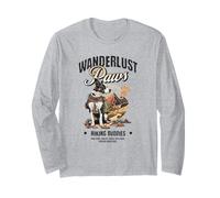 Wanderlust Paws Hiking Buddy Dogs Adventure Trail Mountains Long Sleeve T-Shirt