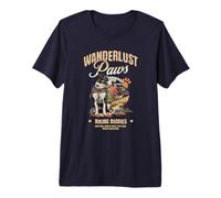 Wanderlust Paws Hiking Buddy Dogs Adventure Trail Mountains Premium T-Shirt