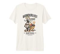 Wanderlust Paws Hiking Buddy Dogs Adventure Trail Mountains Premium T-Shirt