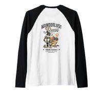Wanderlust Paws Hiking Buddy Dogs Adventure Trail Mountains Raglan Baseball Tee