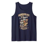 Wanderlust Paws Hiking Buddy Dogs Adventure Trail Mountains Tank Top