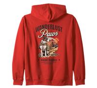 Wanderlust Paws Hiking Buddy Dogs Adventure Trail Mountains Zip Hoodie