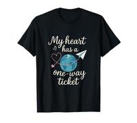 Wanderlust Travel Quote My Heart Has a One-Way Ticket T-Shirt