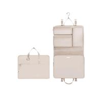 WANDF 6-in-1 Packing Cubes with 360° Hanging Hook, Water Resistant Compression Travel Packing Organiser Bags, Multi-Functional Hand Luggage Storage Pouches, Travel Essentials for Men Women, Beige