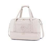 WANDF EasyJet Cabin Bag 45x36x20 - Underseat Travel Duffel with Shoe Compartment, USB Charging Port & Wet Pocket, Carry On Luggage for Overnight Weekend Gym for Women Men (Beige)