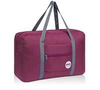 WANDF for Spirit Airlines Personal Item Bag 18x14x8 Travel Duffel Bag Underseat Foldable Carry-on Luggage for Women, A-Wine Red 25l, 25L